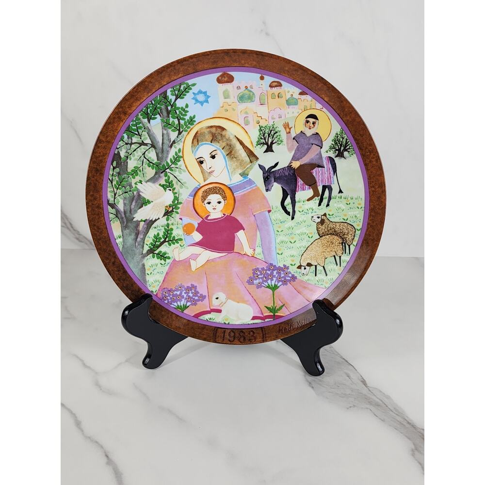 Hedi Keller Nativity Mary Joseph Jesus 9 1/2" Wall Decor Plate 1983 Porcelain